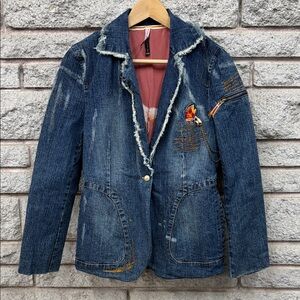 Unique Vintage Perplex & Lola Denim Distressed Women's Jacket